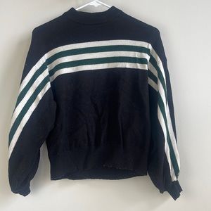 Zara black olive green and white sweater